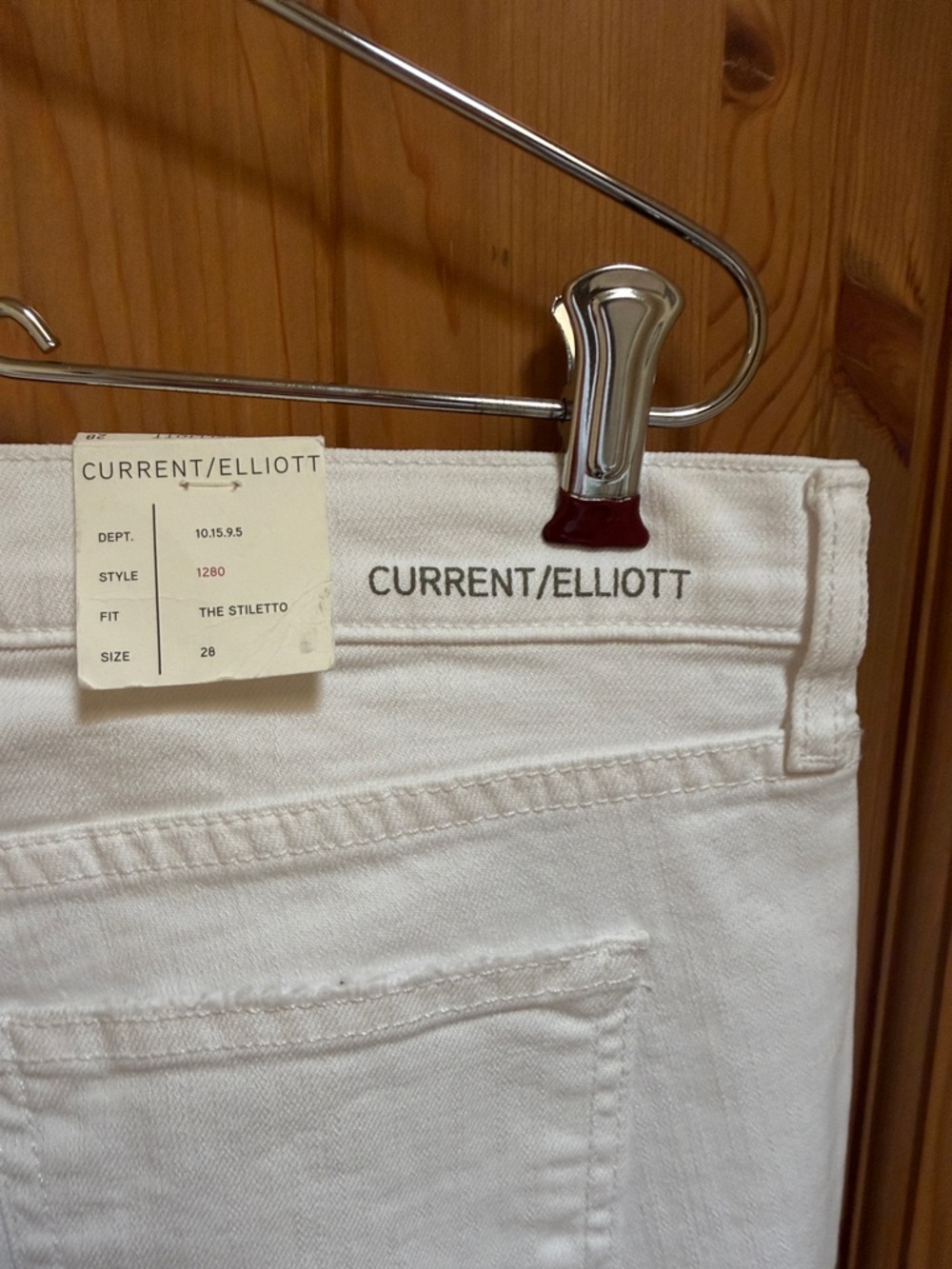 NWT! Current/Elliott White Skinny Jeans with Subtle Knee Slits - Picture 10 of 11